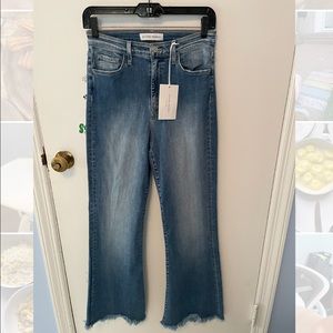 Flying monkey super high uneven fray jean